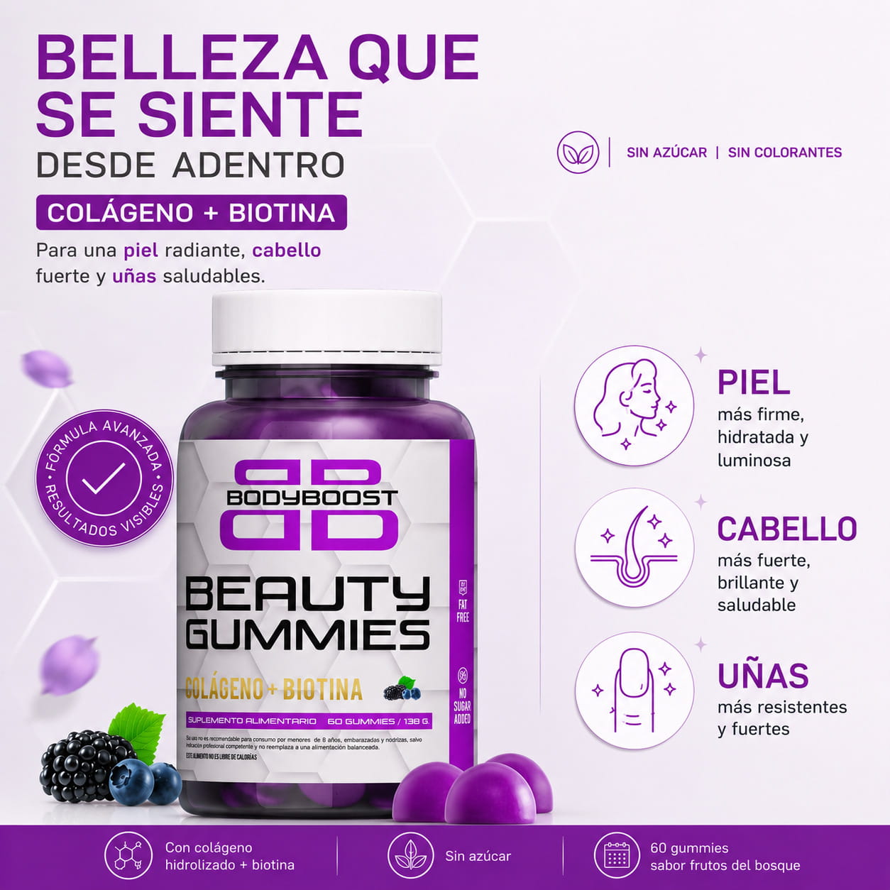 Gomitas de Biotina y Colágeno